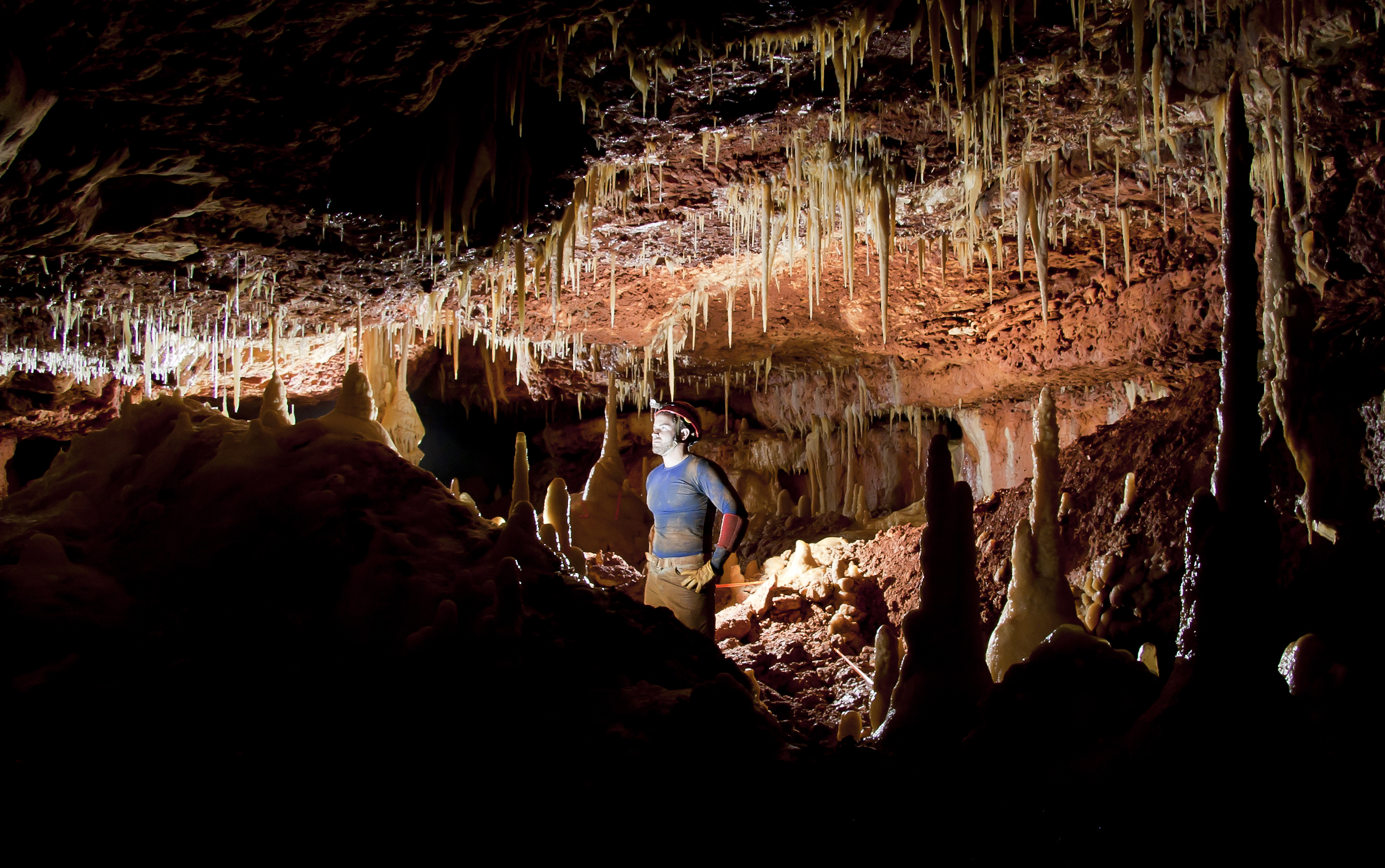 Stalagmites and Stalactites  in Cobb Caverns- Photo Travis Scott
